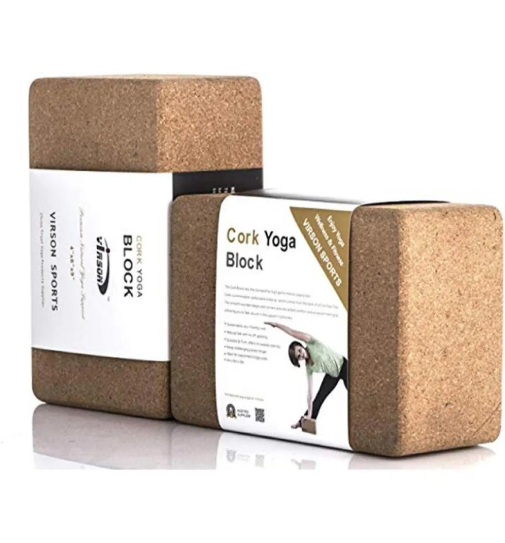 1PC VIRSON CORK YOGA BLOCKNONTOXIC抗菌誘導吸引フィットネスコルクヨガブロッククラシックサイズ9 QUOT 6 QUOT 4Q3891761