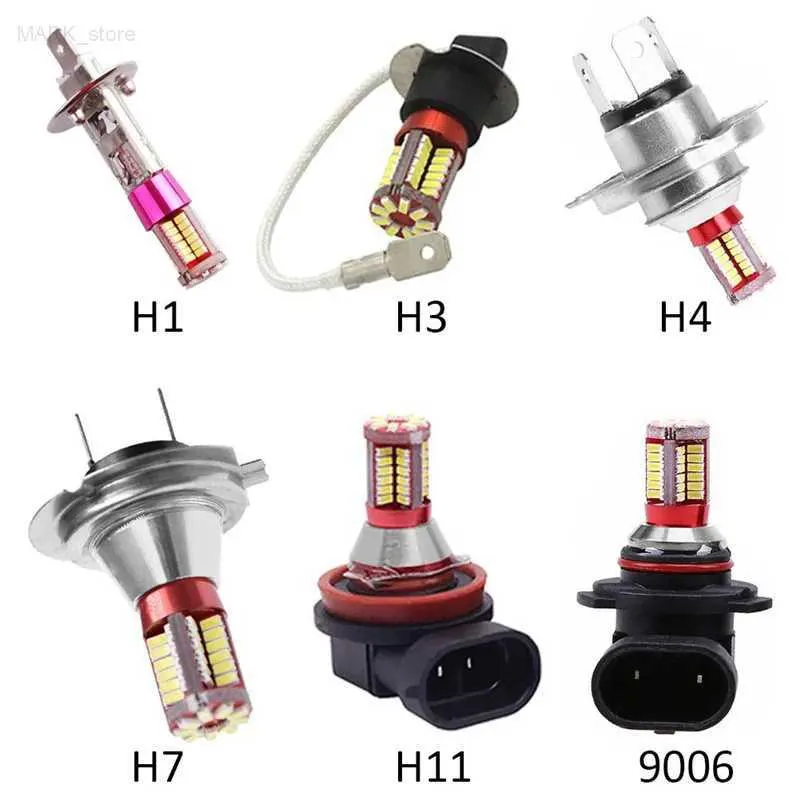 その他のカーライト1PC H1 H3 H4 H7 H11 9006 4014 57 SMD 6000K AUTOMOTIVE PROGLOTIVEフォグランプドライバーバルブホワイトオートモーティブ光源Automotive LED Bulb DC 12VL204