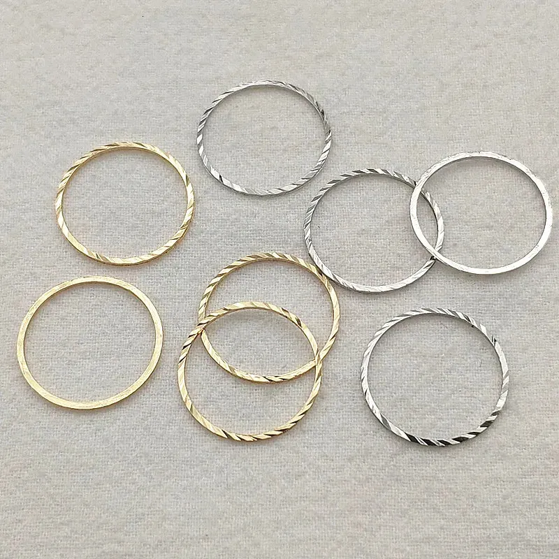 Ankomst 20mm 200st Copper Ring Shape -kontakter för handgjorda halsbandörhängen DIY Partsjewelry Fyndkomponenter 240309