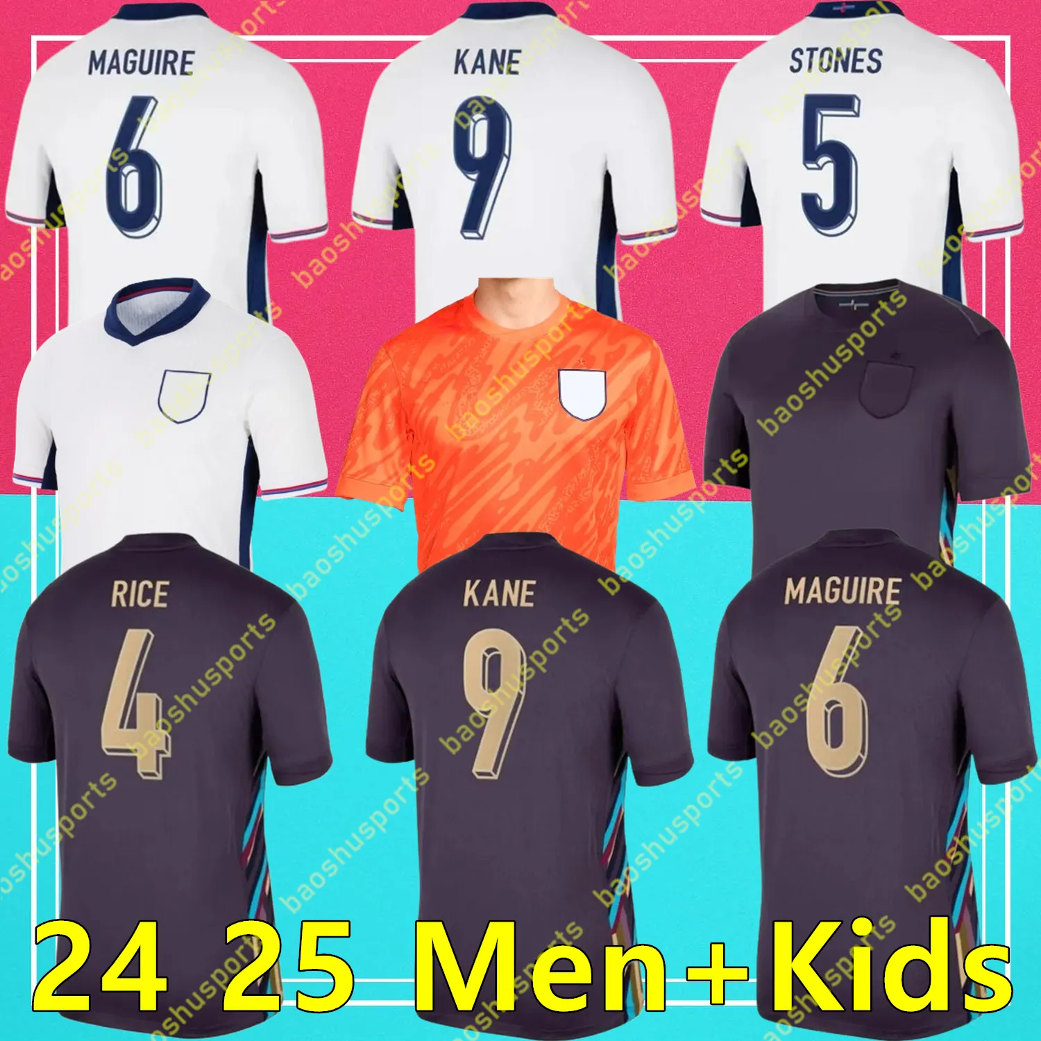 2023 24 25 Euro Cup Englands Trikot BELLINGHAM Home Away Fußballtrikots RICE SAKA FODEN RASHFORD STERLING STONES GREALISH KANE Männer Kinder Fans Spieler Fußball