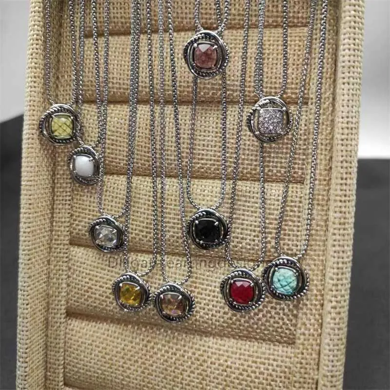 Collier rond ras du cou chaînes pierre solide rubis saphir Zircon Designer pendentif chaîne pour femmes colliers de luxe à la mode couleur gemme bijoux fins