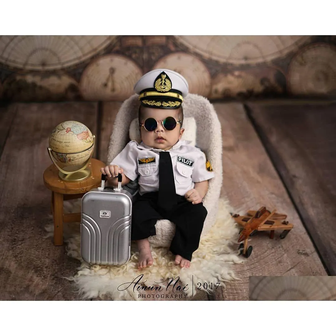 Andenken Born Pografie Requisiten Herren Flacher Hut Fliege Set Kostüm Mini Computer Brillen Koffer Baby Deko Waren Zubehör Drop Otuok