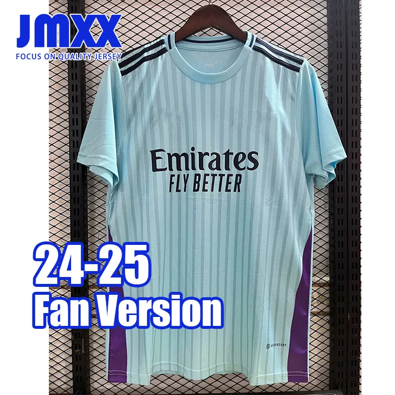 JMXX 24-25 Jerseys de fútbol Arsenaol Pre Match Traning Uniformes especiales para hombre Jersey Hombre Camisa de fútbol azul claro 2024 2025 Versión para fanáticos