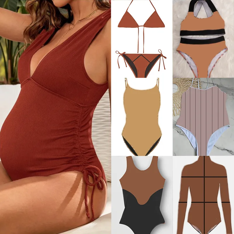 Designer Girls Letters Bikini Set Sexig Luxury Swimewear Clothing Casual High midje Swimsuit Lady One Piece Stripe Monokini Maternity Push Up Beach Bathing Suit