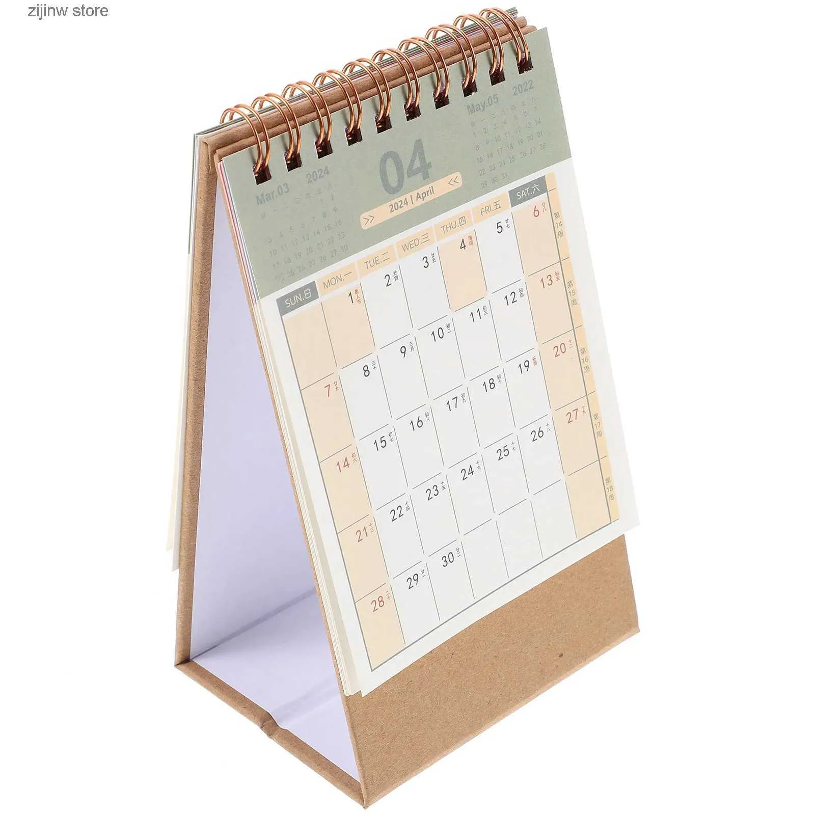 Kalender 2024 Mini Desktop Calendar Desktop Countdown Office Decoration Table Standing Paper Daily Schema årliga schema Y240322