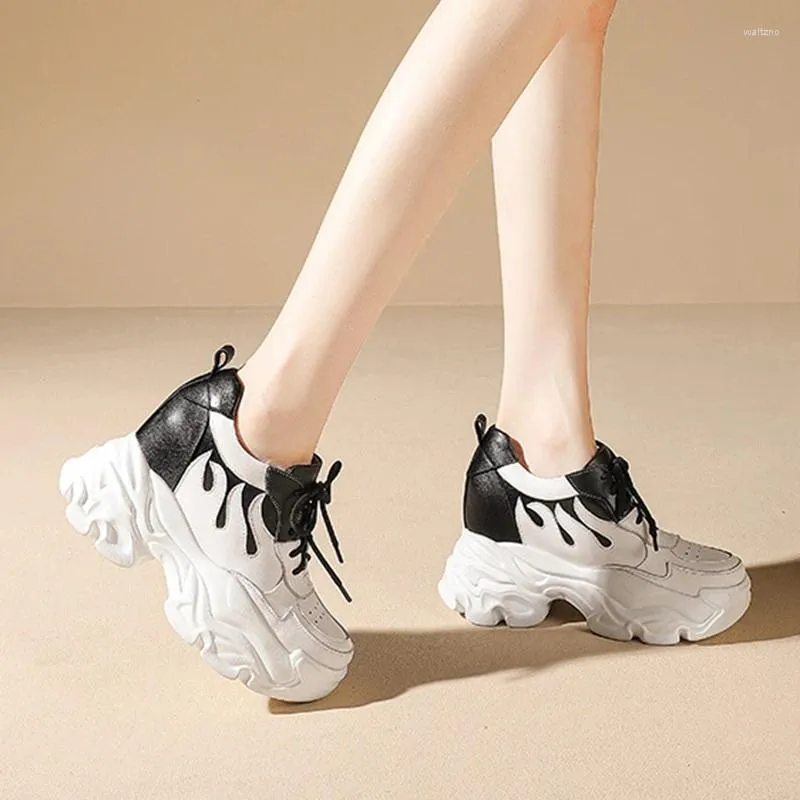 Casual Shoes Women's Inner Höjd tjocka-solade utomhus 10 cm mode som kör sneakers Daddy 34-39