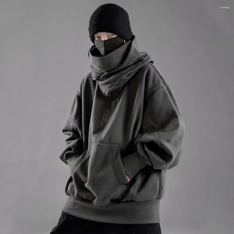 Sweats à capuche pour hommes automne hiver col haut à capuche vêtements confortables en vrac Harajuku Hiphop Streetwear polaire à capuche surdimensionné sweat