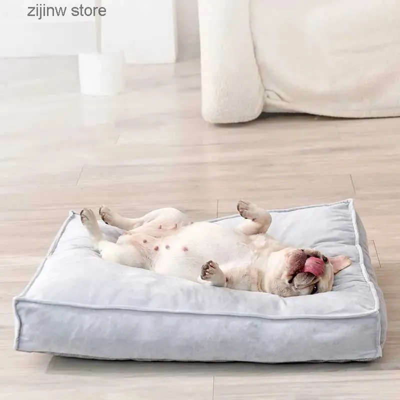 Canis canetas luxo pet mat cão dormir cama grande cão confortável ninho tapete macio casa de cachorro gato sofá tapete destacável suprimentos para animais de estimação y240322