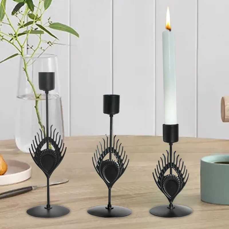 Candle Holders 3Pcs Pillar Holder Gifts Tabletop Candelabrum Candelabra Iron Candlestick For Parties Living Room Banquet Dinner Festival