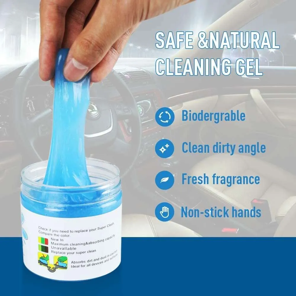 Gel Nettoyant Réutilisable Pour Intérieur De Voiture - Dépoussière Grilles D'aération, Claviers - Pâte Slime Non Collante - Environ 184g En Boîte