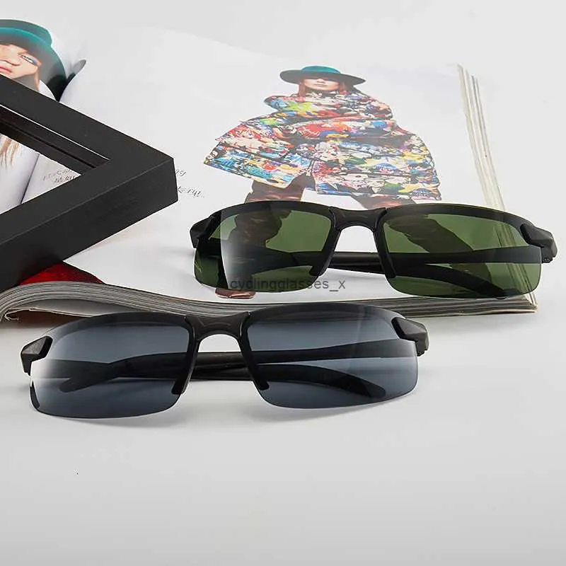 Nieuwe 3043 zonnebril met half frame, modieus en gepersonaliseerd voor mannen die rijden en nachtvissen