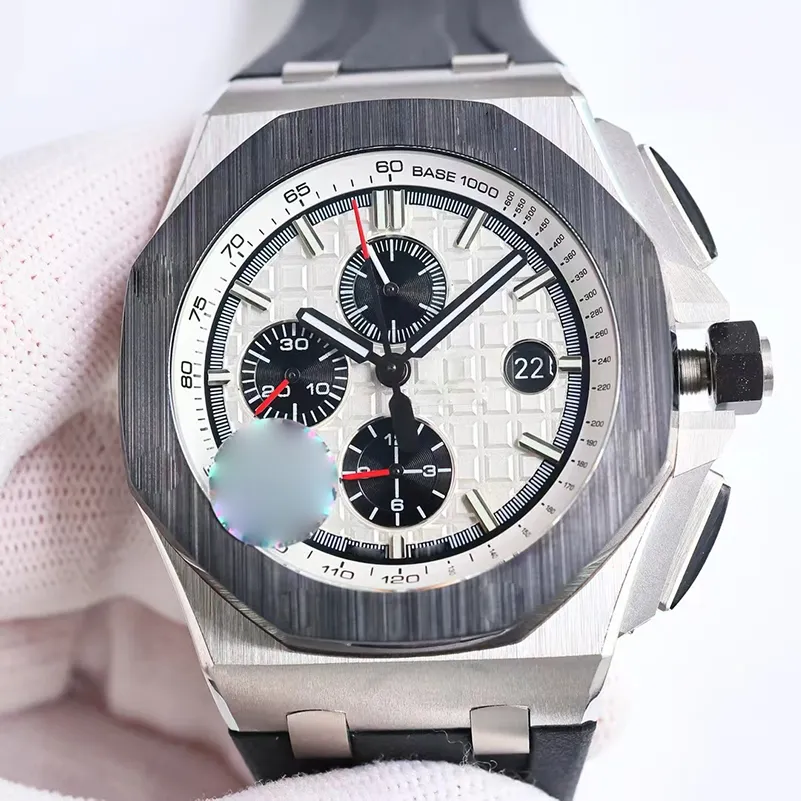 Часы модные мужские часы 44 мм трендовые кварцевые наручные часы с хронографом светящиеся водонепроницаемые часы из нержавеющей стали для мужчин