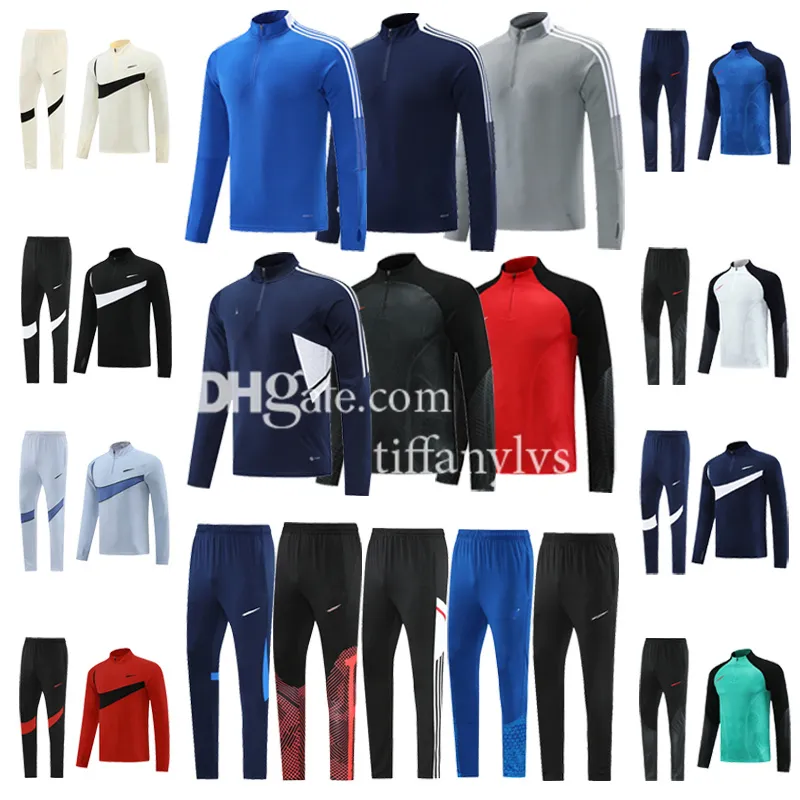 Football toursuit Tech polarowe dosty męskie na pół zip u góru garnituru projektant technologii garnitur sportowy swobodny moda szybka suszenie garnitur trening rozmiar 2xl