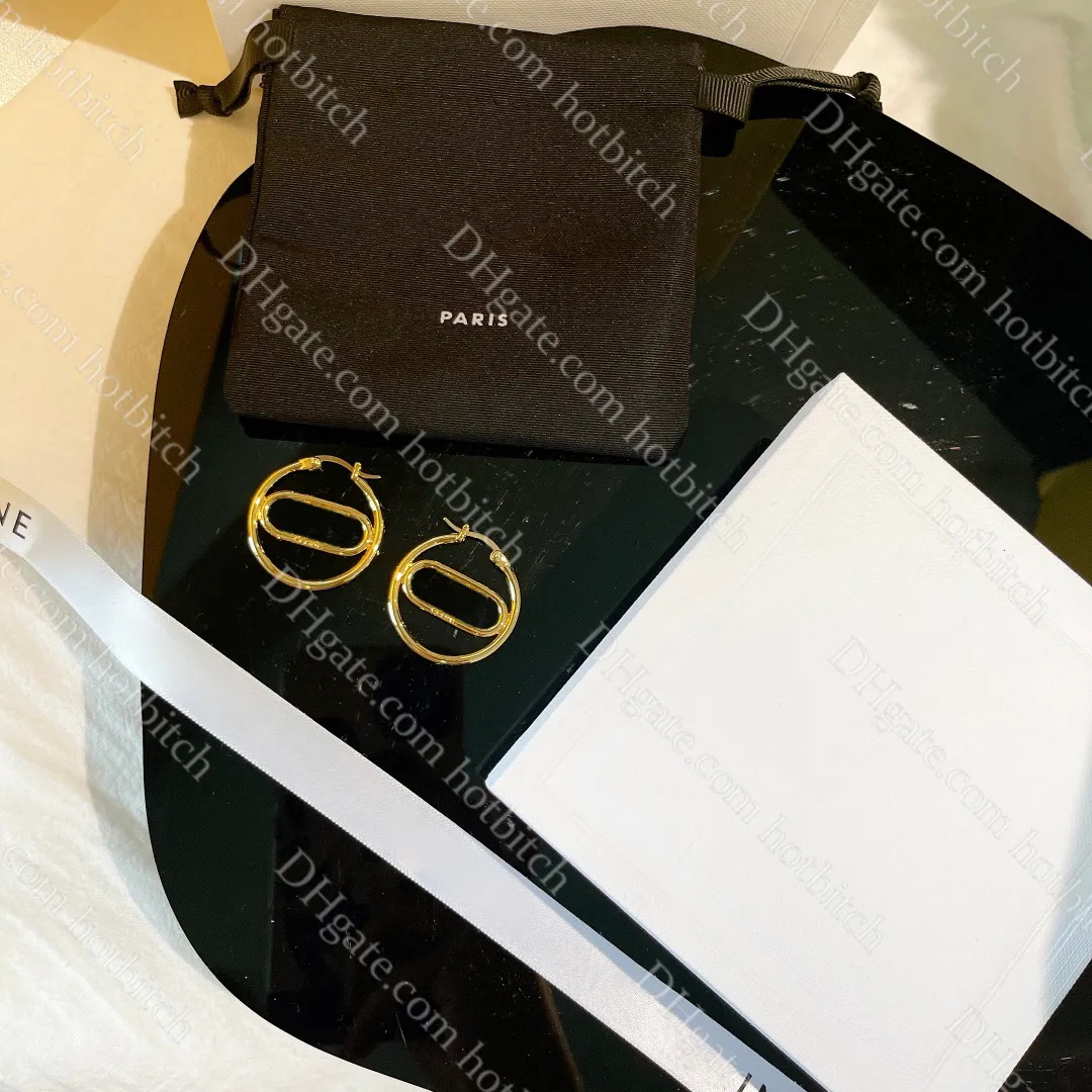 Luxe Trendy Ronde Oorbellen Designer Gouden Oorbellen Voor Vrouwen Hoge Kwaliteit Geen Vervaging Dame Sieraden Klassieke Brief Oorstekers Valentijn Cadeau Groothandel