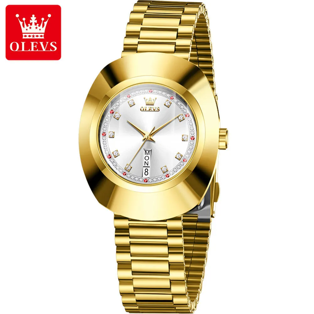 OLEVS 7017 Luxury tungsten steel cheap quartz watches fashion couple watches set luminous watches for man and woman designer Brand watches