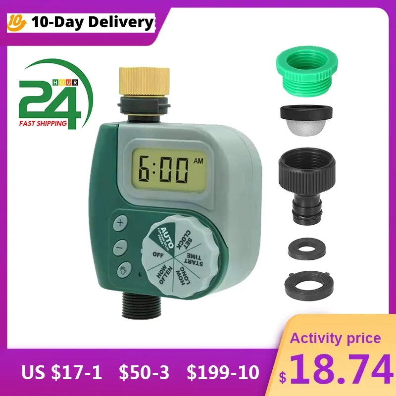 Timers Automatic Water Timer Garden Irrigation Filter Connection Programmable Schedule Clock ON & Off Garden Watering Faucet Controller