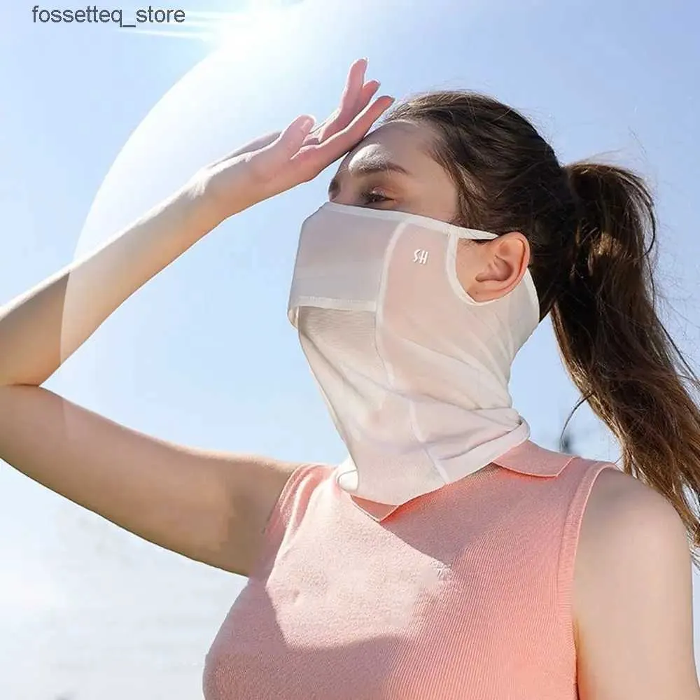 Moda yüz maskeleri boyun gaiter düz renk açık UV koruma balıkçılık yaz yüz bakımı yüz ca l240321