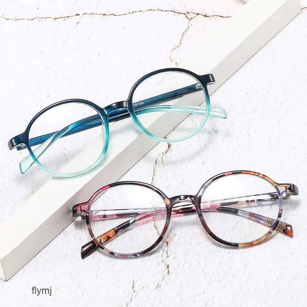 2 PCS Fashion Luxury Designer 2023 Flat Mirror Art Fashion Womens Naked Face Round Frame Myopia Glasögon Visa ansikte Liten koreansk version Trendig Ultra Light