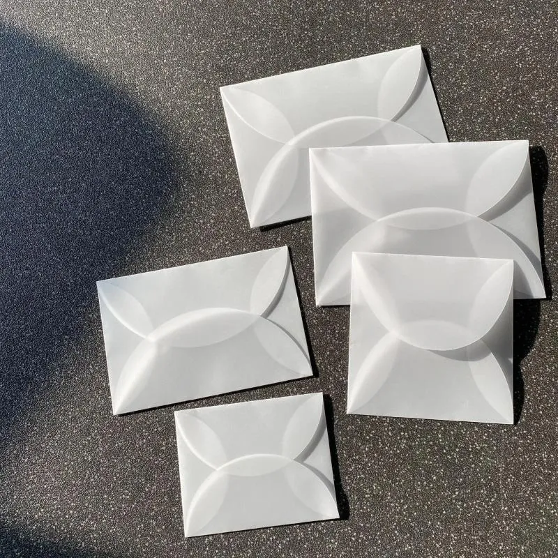 Cadeau cadeau 10pcs enveloppes en papier de sulfate translucide pour invitations de mariage emballage de cartes postales