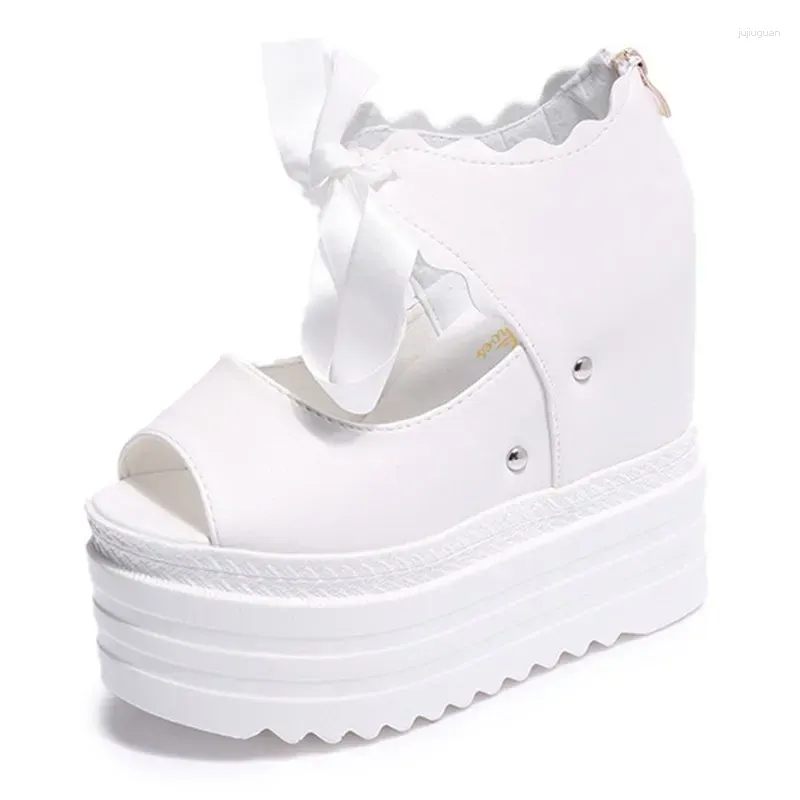 Casual Shoes European Wedges With High-heeled Sandals Muffin Thick-bottom Fish Mouth Internal Increase Women's Cool Boots
