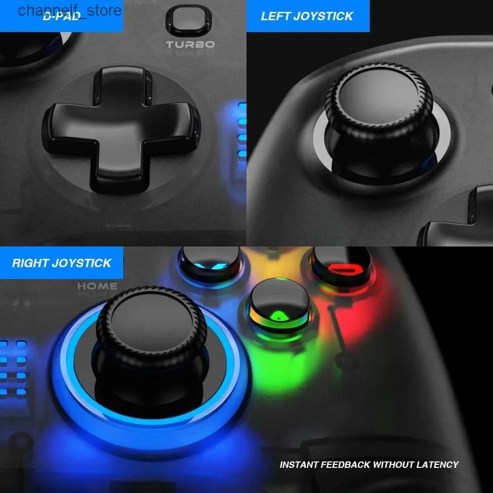 Spelkontroller Joysticks Gamesir T4W Wired GamePad USB -spelkontroller med vibration och turbo -funktion PC Joystick för Windows 7 8 10 11 Y240327