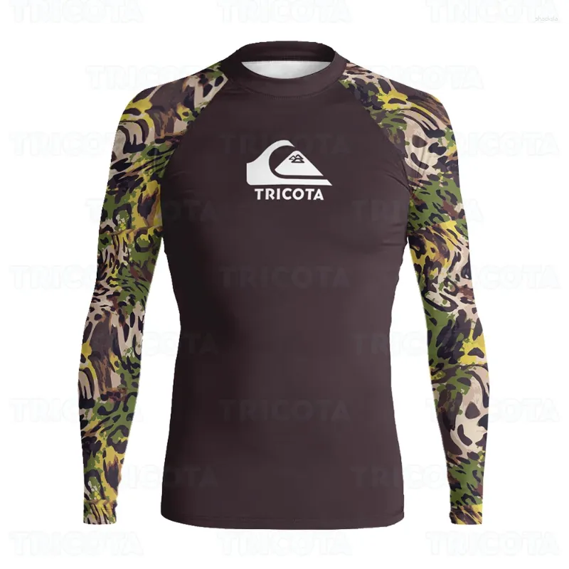 Women's Swimwear Men Rash Guard Long Sleeve Swimsuit Sun Protection Surfing Shirts Diving Tops Water Sports Beach Surf Clothes UPF 50