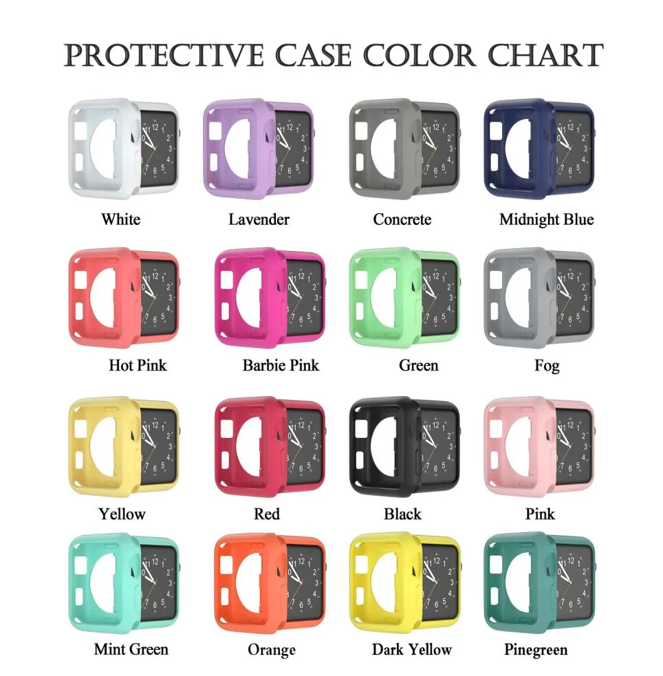 News Silicone Soft Candy Case For Apple Watch Series 6 SE 5432 42mm 44mm Watch Cover Case5874571