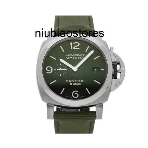 Erkekler Pam Designer Mens Watch Paneraiis Luminor Marine Verde Smeraldo Otomatik Çelik Kayış 1356 Lüks Tam Paslanmaz Çelik Su Geçirmez Kolluzları