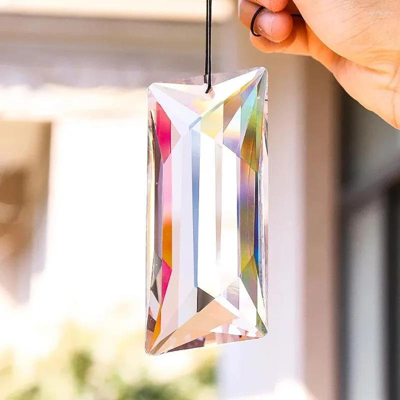 Chandelier Crystal 1PC 120MM Transparent Square Glass Art Prism Faceted Home Accessories For Chandeliers Suncatcher Windows Decor Craft