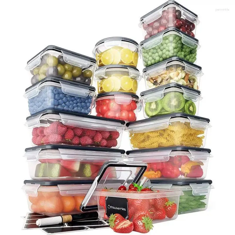 Conteneurs de rangement de vaisselle, ensembles de pièces, boîte à déjeuner en plastique, bol Portable empilable transparent pour le bureau de la cuisine