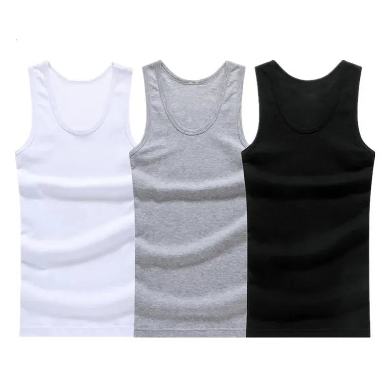 Mans coton solide sous-vêtements sans couture marque vêtements hommes sans manches débardeur gilet confortable maillot de corps hommes maillots de corps 240322