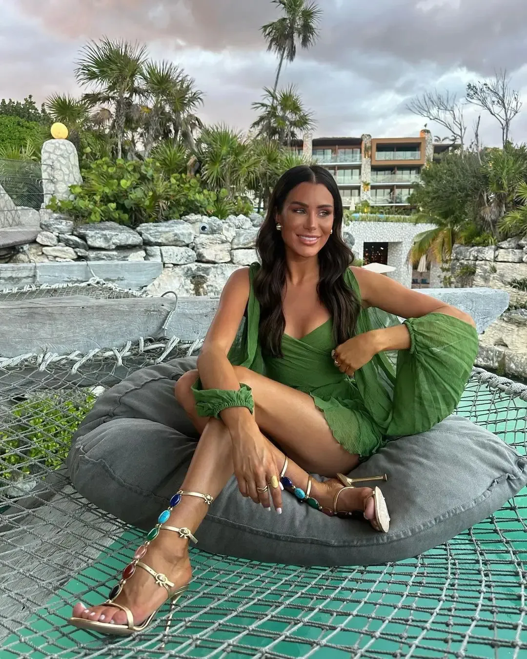 green chiffon mini dress Willow Chiffon Mini Dress main image 1