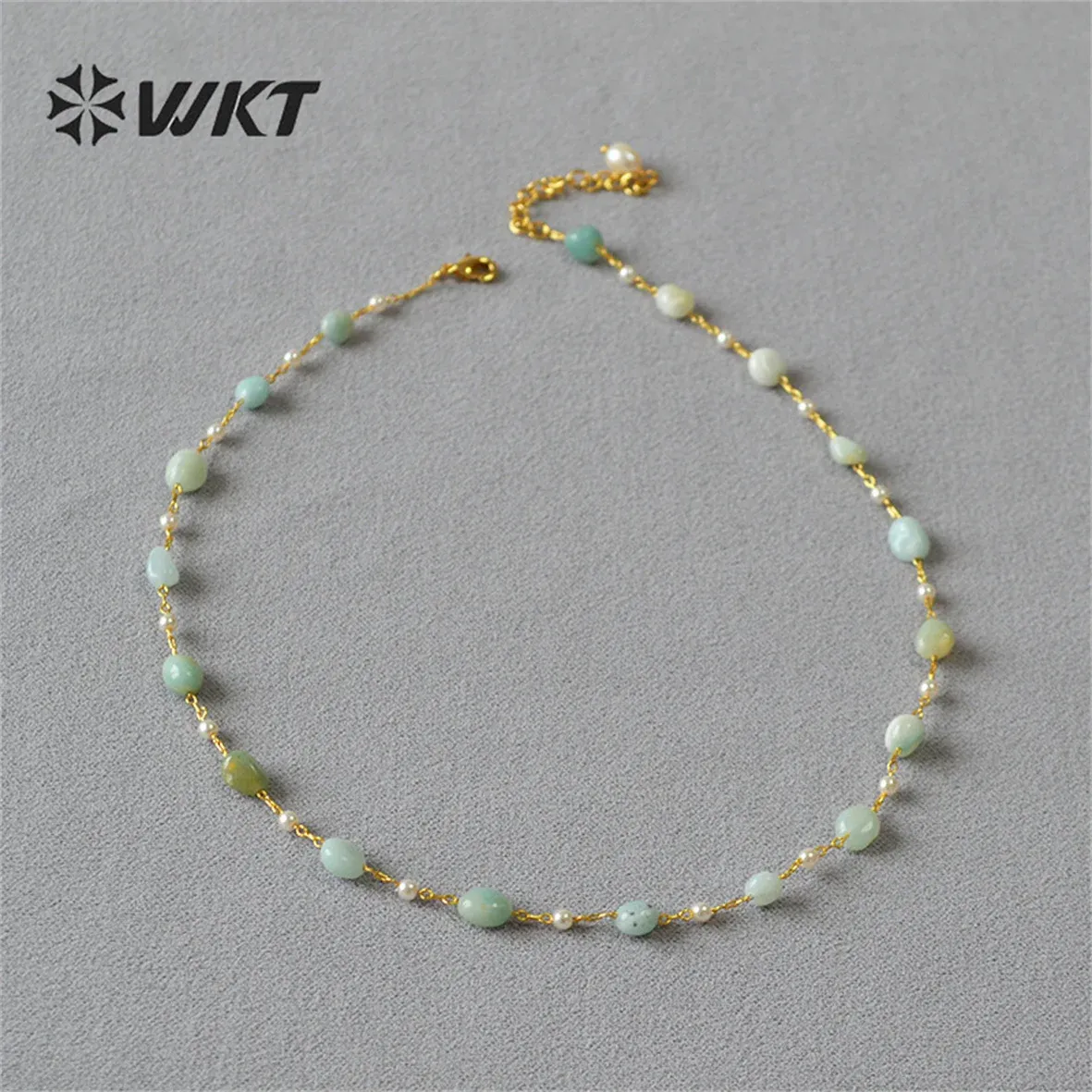 Necklaces WTN1419 WKT 2023 beautiful style Agate&Amazonite&Amethyst high quality necklace women gift party exquisite Noble necklace hot