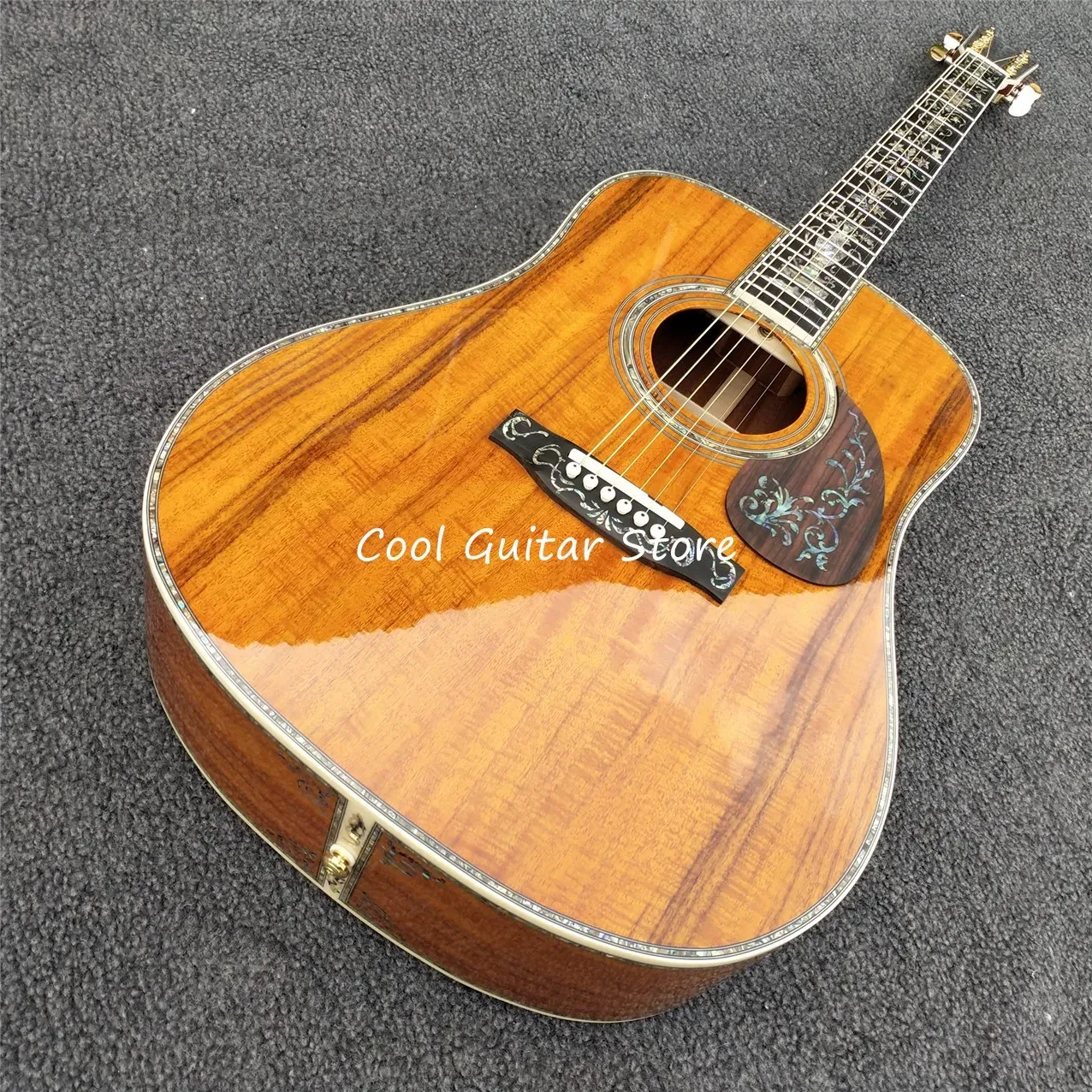 В НАЛИЧИИ, заводской заказ, вся акустическая гитара из дерева KOA, настоящее морское ушко, модель 41 "D, бесплатная доставка
