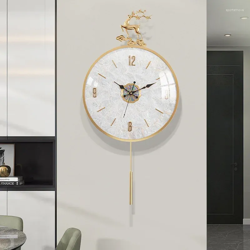 Orologi da parete Orologio dal design moderno Soggiorno minimalista Ottone Fantasia Slient Unico e creativo Moda Quarzo Wandklok Decorazioni per la casa