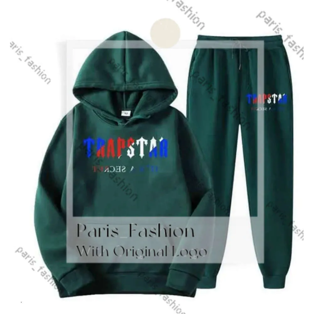Męska marka Trapstar Trapstar Trapstar Print Sportswear Men 16 kolorów ciepłe dwa kawałki Zestaw Bluza luźna bluza z kapturem Jogging 565