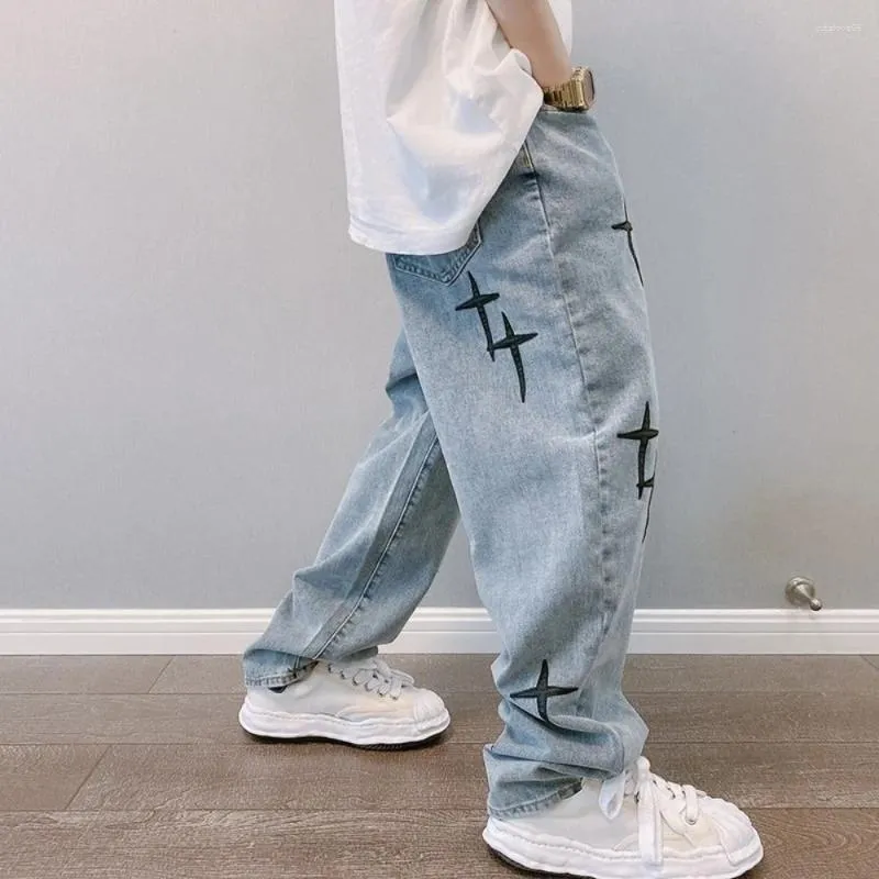 Jeans pour hommes Hommes Large Jambe Cargo Pantalon Streetwear Baggy Lâche Droite Mâle Vêtements Y2K Hip Hop Style Pantalon