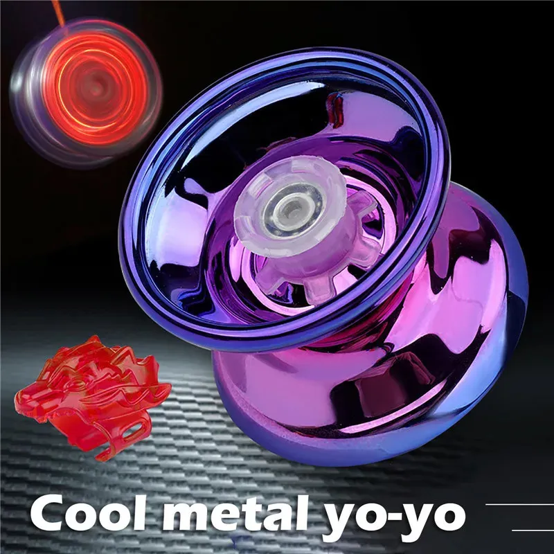 Alloy Flashing Metal Yoyo Childrens Toys Funny Toy for Kids and Beginners YoYos Outdoor Accessories 240311