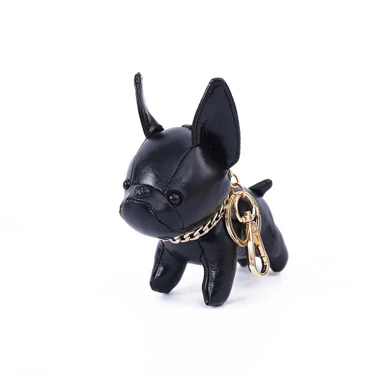 Party Favor leather cartoon puppy french bulldog keychain creative cute bulldog pendants key chain pendant spot wholesale