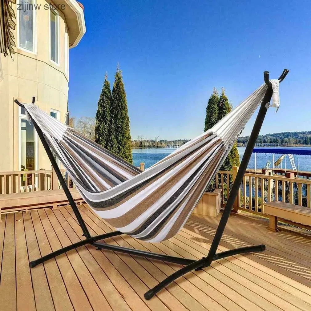 DHgate Y240322 Portable Hammock Chair Compact Hanging Swing for Outdoor Camping Beach and Indoor Relaxation Home Garden