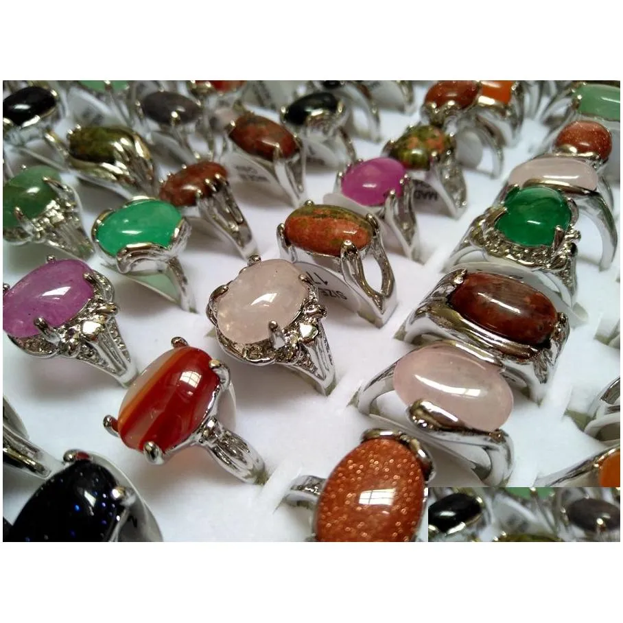 Solitaire Anel Bk Lotes 100 Pcs Vintage Luxo Strass Sier Tone Clear Stone Beautif Noivado Festa Elegante Jóias Drop D Dhgarden Dh7Eq