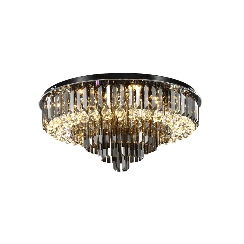 Lustre rond en cristal de luxe, nouveau design, éclairage d'intérieur décoratif, luminaires de plafond led