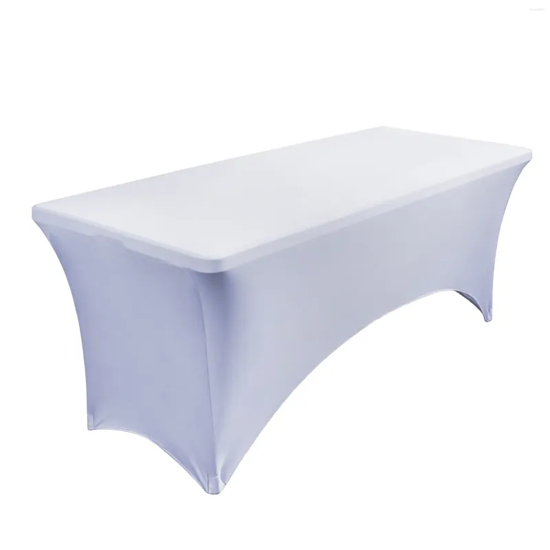 Toalha de mesa elástica toalha de mesa retangular para eventos de casamento ao ar livre branco