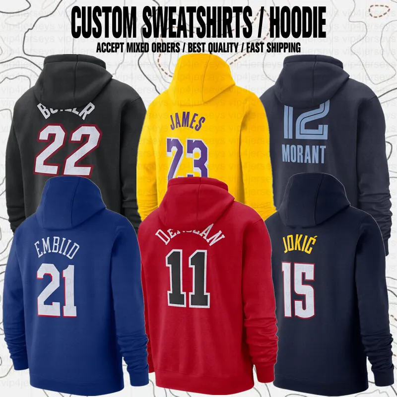 Tyrese Maxey Joel Lamelo Ball Demar DeRozan Zach Lavine Ja Morant Damian Lillard Westbrook George Leonard Basketbol Spor Kulübü Hayranları Markalı Hoodies