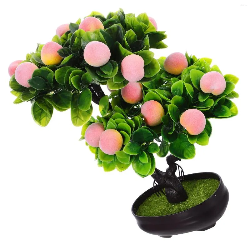 Dekorativa blommor livtro delade fruktträd dekorbord mittpiece bonsai dekoration simulering
