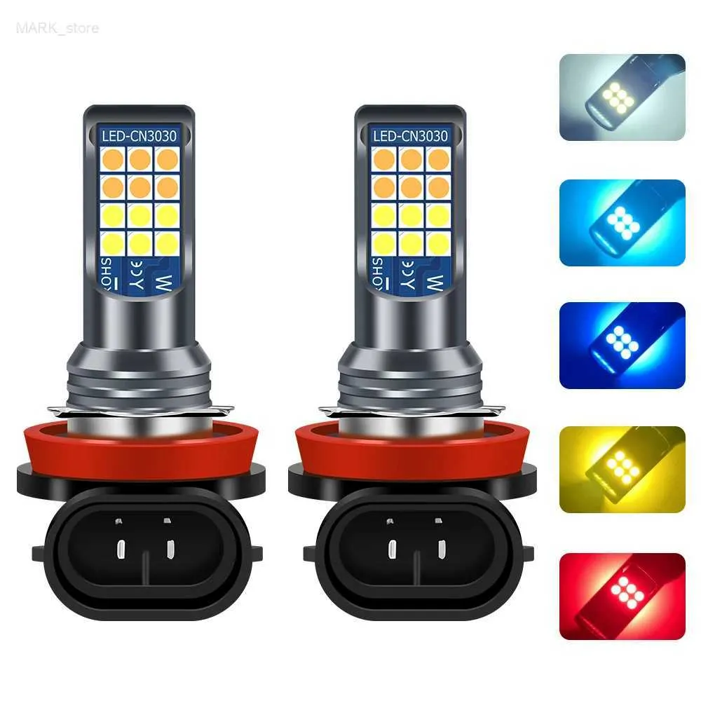 その他のカーライト2x新しいデュアルカラーH11 H8 9006 HB4 H3 H16 H10 PSX24W PSX26W P13W CAR FOG LIGHT BULB RANING LIGHT 6000K 3000K 12VL204