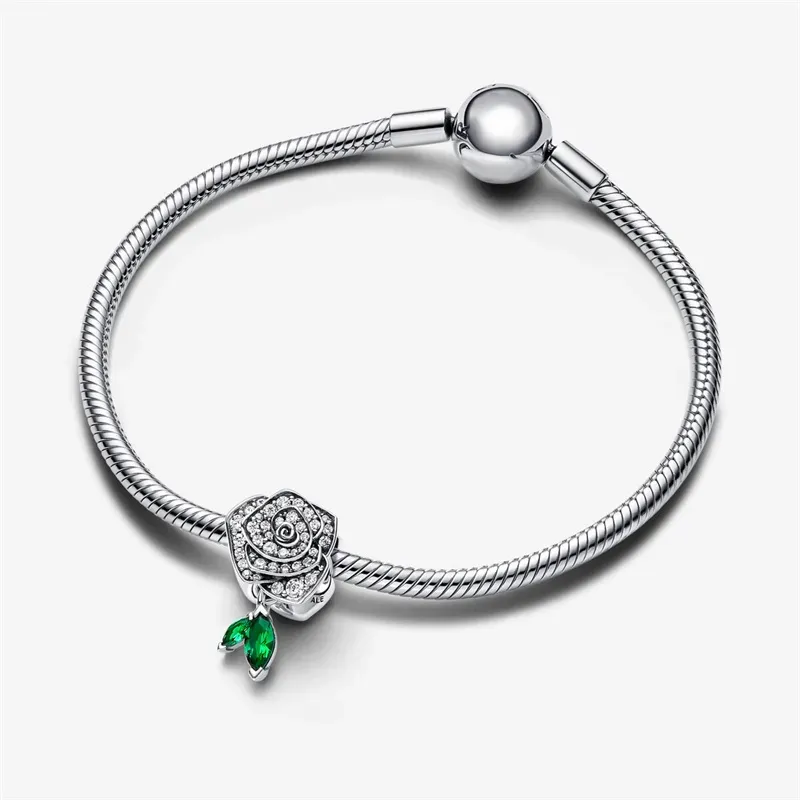 2024 Charms Bransoletka kości węża dla kobiet projektantka Dzień Matki Prezent Fit Pandoras momenty Blwia Rose In Bloom Owartości 925 Sterling Silver Party Jewelry