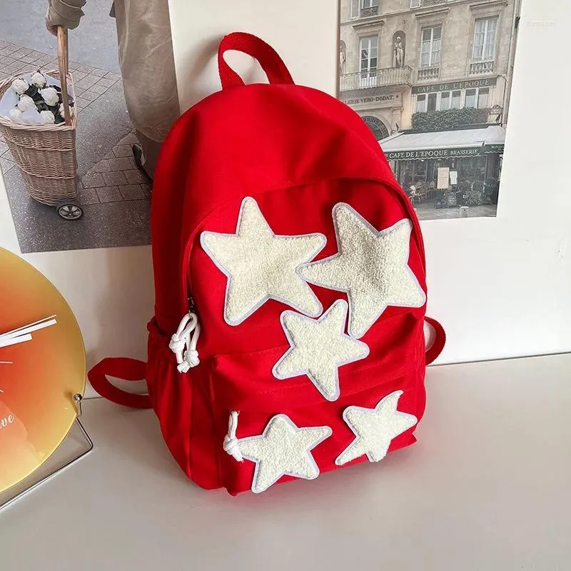 Zaino Y2k Girls Star Carina borsa da scuola in tela preppy Kawaii Decor Design Borsa da viaggio per studenti di moda