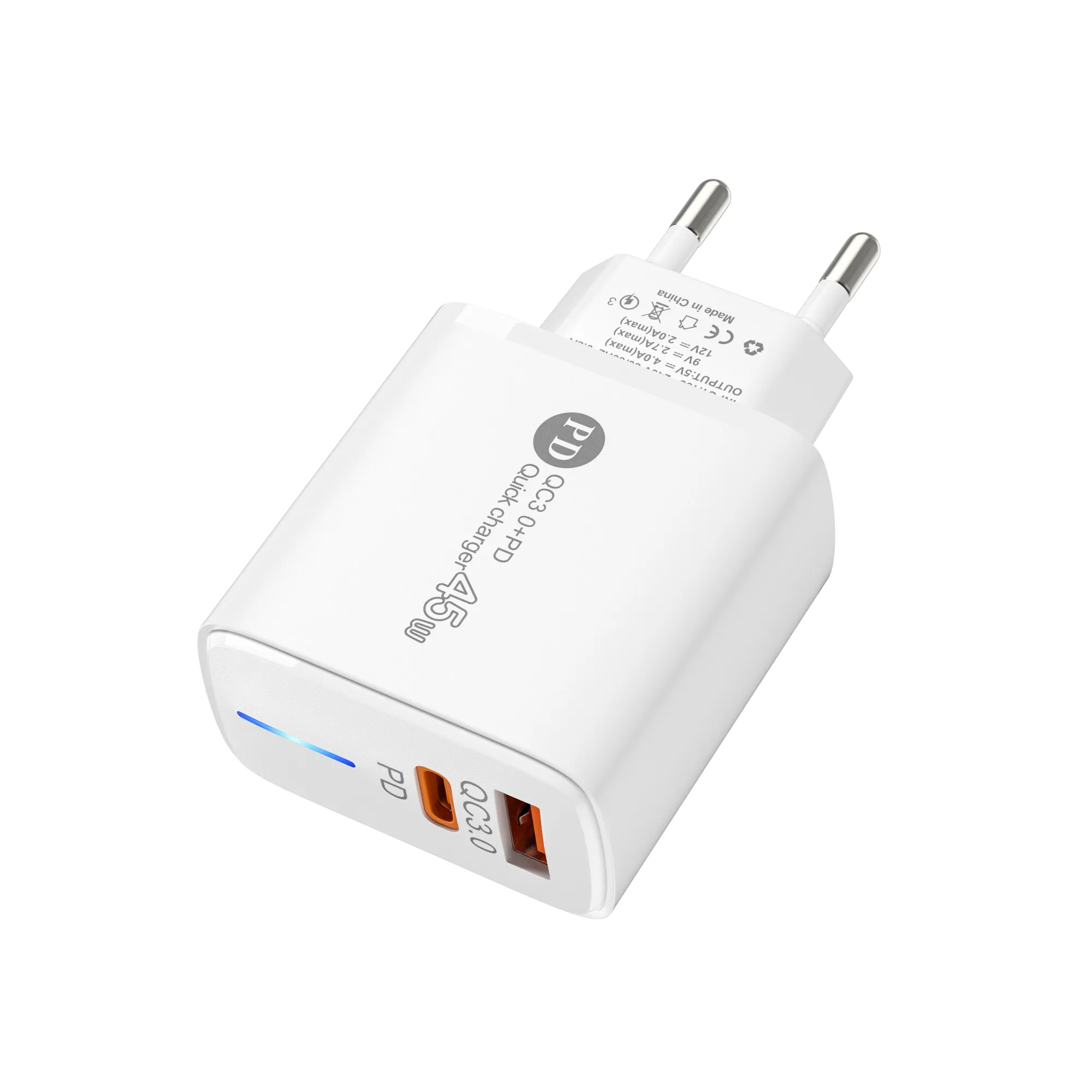 45 W USB+PD ładowarka Szybka ładowarka 3.0 dla iPhone'a 15 Samsung Xiaomi Huawei Adapter telefonu komórkowego typu C Szybka ładowarka ścienna