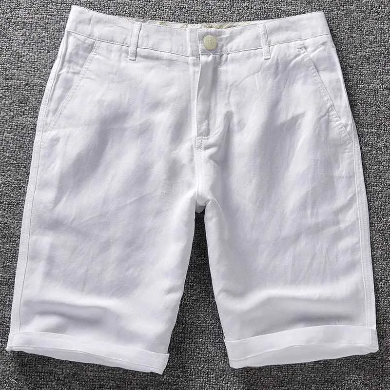 Men's Shorts Designers new linen shorts mens casual beach mens brand wild leisure solid goods shorts mens Bermuda masculina Bermuda J240322